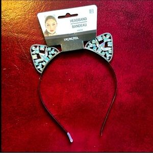 Cat Ear Adult Crystal Bejeweled Cat Ear Headband NEW Costume